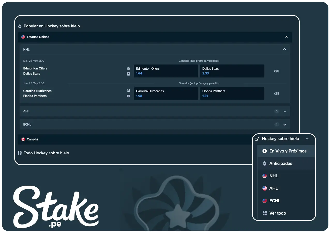 Apuestas Hockey Sobre Hielo Stake