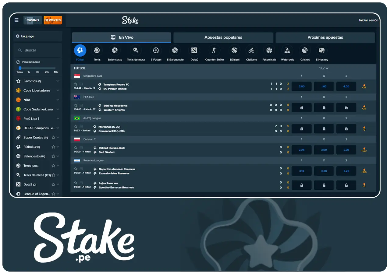 Apuestas en Vivo Stake