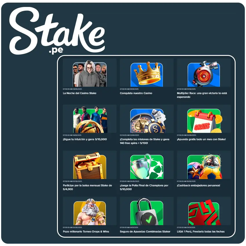 Bonos y Promociones para nuevos usuarios y jugadores frecuentes en Stake Perú